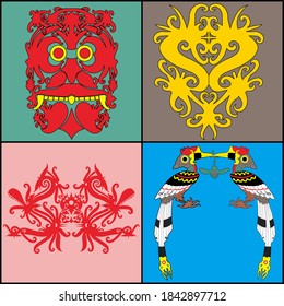 patrón de dayak para fondo, logotipo, símbolo y otros
