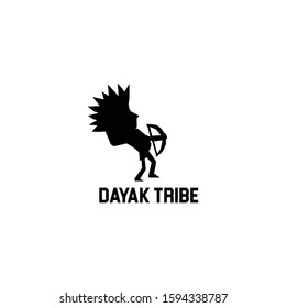 dayak tribe logo design illustration
