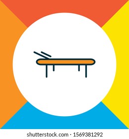 Daybed icon colored line symbol. Premium quality isolated lounger element in trendy style.