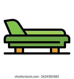 Daybed icon. Outline daybed vector icon color flat isolated