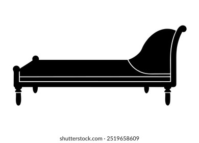      Daybed icon silhouette vector illustration.
