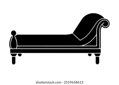      Daybed icon silhouette vector illustration.
