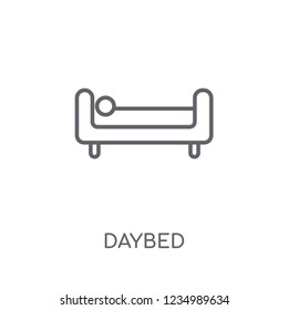 Daybed linear icon. Modern outline Daybed logo concept on white background from Furniture and Household collection. Suitable for use on web apps, mobile apps and print media.