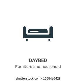 Daybed vector icon on white background. Flat vector daybed icon symbol sign from modern furniture and household collection for mobile concept and web apps design.