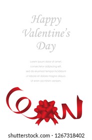 Valentine’s Day/bridal card template with text space, vector illustration.