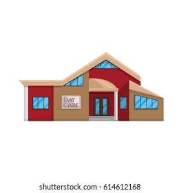 Daycare Building In Flat Style Isolated On White Background