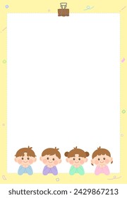 Daycare center kindergarten notification letter home correspondence background illustration