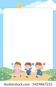 Daycare center kindergarten notification letter home correspondence background illustration