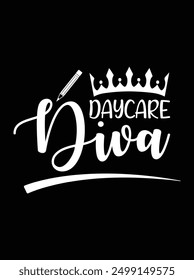 Daycare diva EPS file for cutting machine. You can edit and print this vector art with EPS editor.