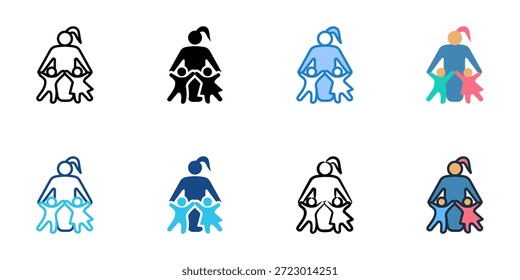 Daycare icons set multiple style collection. Editable stroke 
