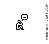 daydream outline icon. figure daydreaming line art illustration.