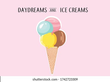 daydreams and ice creams vector