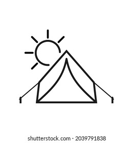 Daylight camping icon. High quality and very suitable for your web design, UI, mobile app design, etc. 
Vector illustration on a white background.