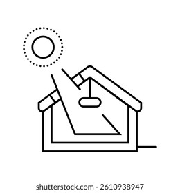 daylight harvesting green building line icon vector. daylight harvesting green building sign. isolated contour symbol black illustration