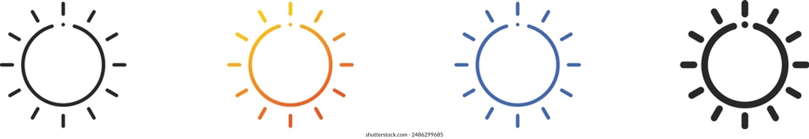 daylight icon.Thin Linear, Gradient, Blue Stroke and bold Style Design Isolated On White Background