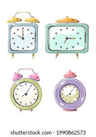 Daylight Saving Time begins concept. The clocks moves. Modern flat design