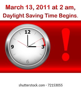 Daylight saving time begins march 13. Icon clock. vector.