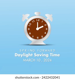Daylight Saving Time begins Observed every year of March, Daylight Concept Vector banner, flyer, poster and social medial template design.