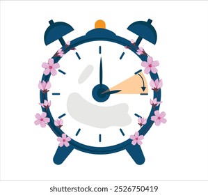 Conjunto de iconos de cambio de reloj de horario de verano. Primavera hacia adelante, caída hacia atrás iconos de polvo Ilustración vectorial