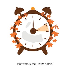 Conjunto de iconos de cambio de reloj de horario de verano. Primavera hacia adelante, caída hacia atrás iconos de polvo Ilustración vectorial