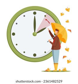 European summer time ends clock with cloud Vector Image