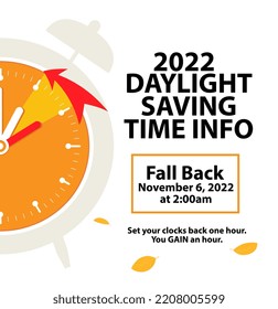 Daylight Saving Time Ends 6 November Stock Vector (Royalty Free ...