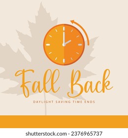 Daylight saving time ends. Clock vector illustration. Suitable for templates, web, social media, greeting cards etc