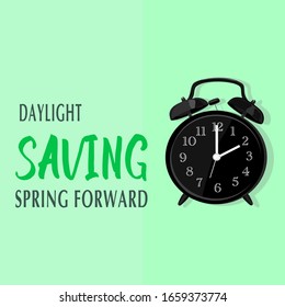 Daylight Saving Time And Green Background Vector