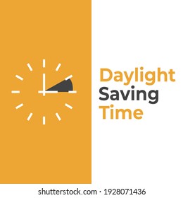 Daylight Saving Time Illustration .Daylight Saving Time. DST. Wall Clock going to winter time. Turn time forward.
