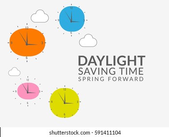 Daylight Saving Time Poster Or Banner Background.