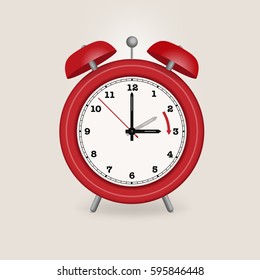 Daylight Saving Time Reminder, Cute little red Clock, from two to three o'clock