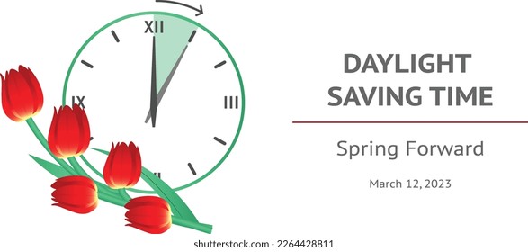 Daylight saving time. Spring forward. 12 march