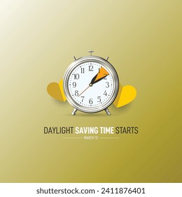 Daylight Saving Time Starts. Day light saving time concept. table watch vector illustration. 