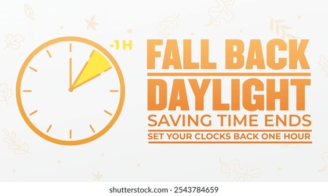 Daylight saving time. Summer fall-back and spring-forward alarm clocks set, colorful orange vector illustration.