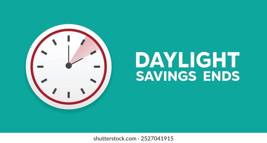 Daylight Savings Ends. Great for cards, banners, posters, social media and more. Green background.