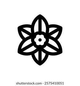 Daylily. Editable stroke vector icon.