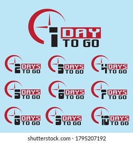days count down icon set for offers 