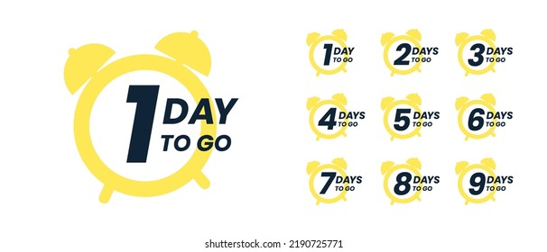 Days Countdown Banner. Web Banner With Alarm Clock, Numbers And Days To Go Text. Set Of Last Offer Banners. Last Minute Offer Or Sale Countdown Banner. Promotion Sale Banner. Days Count. Vector