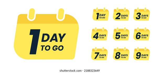 Days Countdown-Banner. Web-Banner mit Kalender, Zahlen und Tage, um Text zu gehen. Set der letzten Angebotsbanner. Last Minute Angebot oder Verkauf Countdown-Banner. Werbebanner. Die Tage zählen. Vektorgrafik