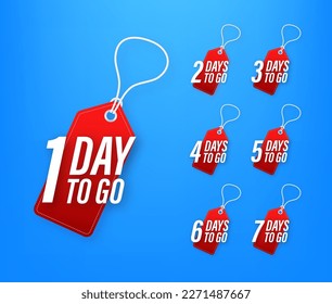 Days countdown. Days to go 1 2 3 4 5 6 7 8 9 10. The days left badges set. Product limited promo