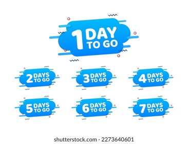 Days countdown. Days to go 1 2 3 4 5 6 7 8 9 10. The days left badges set. Product limited promo