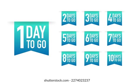 Days countdown. Days to go 1 2 3 4 5 6 7 8 9 10. The days left badges set. Product limited promo