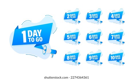 Days countdown. Days to go 1 2 3 4 5 6 7 8 9 10. The days left badges set. Product limited promo