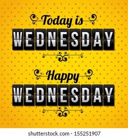 days counter indicating wednesday over dotted background vector illustration  