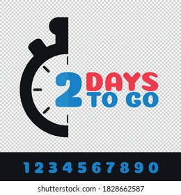 Days To Go Business Concept With Interchangeable Numbers - Vector Illustration Isolated On Transparent Background