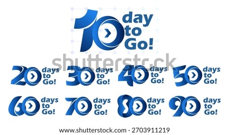 Days To Go Countdown banner template design. Countdown left days banner time sale. 1,2,3,4,5,6,7,8,9,10,20 days left countdown icon. vector
