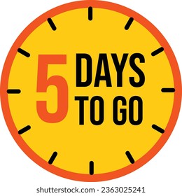 Días para ir icono comercial de cuenta regresiva. Reloj de ventas, símbolo de días a la izquierda. Diseño gráfico de ilustración de vector