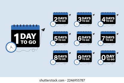 Days to go. Countdown left days calendar