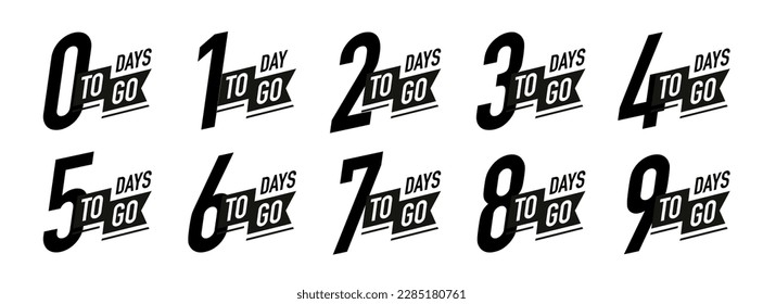 Days to go timer vector label set color style