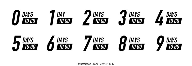 Days to go vector symbol black color style